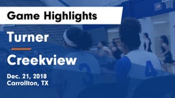 Turner  vs Creekview  Game Highlights - Dec. 21, 2018