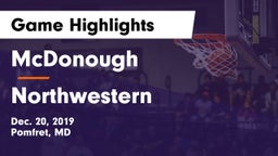 McDonough  vs Northwestern  Game Highlights - Dec. 20, 2019