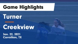 Turner  vs Creekview  Game Highlights - Jan. 22, 2021