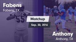 Matchup: Fabens  vs. Anthony  2016