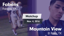 Matchup: Fabens  vs. Mountain View  2016