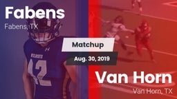 Matchup: Fabens  vs. Van Horn  2019