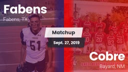 Matchup: Fabens  vs. Cobre  2019