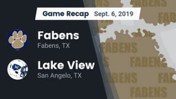 Recap: Fabens  vs. Lake View  2019