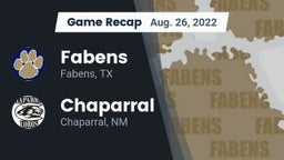 Recap: Fabens  vs. Chaparral  2022