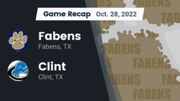 Recap: Fabens  vs. Clint  2022