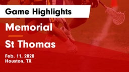 Memorial  vs St Thomas Game Highlights - Feb. 11, 2020