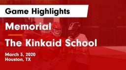 Memorial  vs The Kinkaid School Game Highlights - March 3, 2020