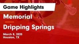 Memorial  vs Dripping Springs  Game Highlights - March 8, 2020