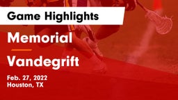 Memorial  vs Vandegrift  Game Highlights - Feb. 27, 2022