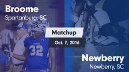 Matchup: Broome  vs. Newberry  2016