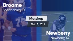 Matchup: Broome  vs. Newberry  2016