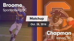 Matchup: Broome  vs. Chapman  2016