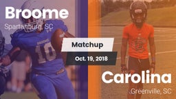 Matchup: Broome  vs. Carolina  2018