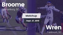 Matchup: Broome  vs. Wren  2019