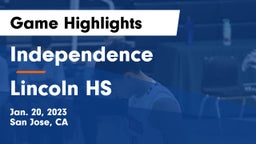 Independence  vs Lincoln HS Game Highlights - Jan. 20, 2023