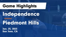 Independence  vs Piedmont Hills  Game Highlights - Jan. 25, 2023