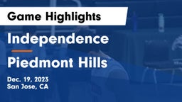 Independence  vs Piedmont Hills  Game Highlights - Dec. 19, 2023
