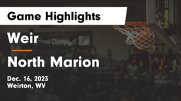 Weir  vs North Marion  Game Highlights - Dec. 16, 2023