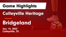 Colleyville Heritage  vs Bridgeland  Game Highlights - Jan. 15, 2022