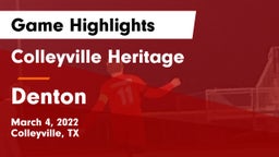Colleyville Heritage  vs Denton  Game Highlights - March 4, 2022