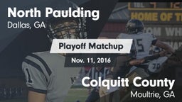 Matchup: North Paulding High vs. Colquitt County  2016