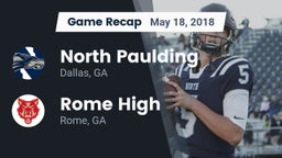 Recap: North Paulding  vs. Rome High 2018
