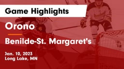 Orono  vs Benilde-St. Margaret's  Game Highlights - Jan. 10, 2023