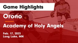 Orono  vs Academy of Holy Angels  Game Highlights - Feb. 17, 2023