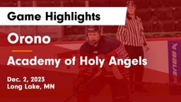 Orono  vs Academy of Holy Angels  Game Highlights - Dec. 2, 2023