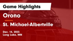Orono  vs St. Michael-Albertville  Game Highlights - Dec. 14, 2023