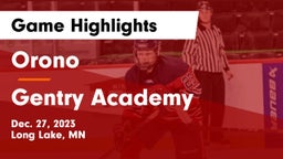 Orono  vs Gentry Academy Game Highlights - Dec. 27, 2023