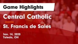 Central Catholic  vs St. Francis de Sales  Game Highlights - Jan. 14, 2020