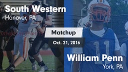 Matchup: South Western High vs. William Penn  2016