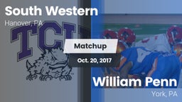 Matchup: South Western High vs. William Penn  2017