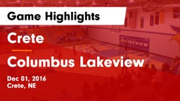 Crete  vs Columbus Lakeview  Game Highlights - Dec 01, 2016