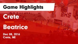 Crete  vs Beatrice  Game Highlights - Dec 08, 2016