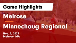 Melrose  vs Minnechaug Regional  Game Highlights - Nov. 5, 2023