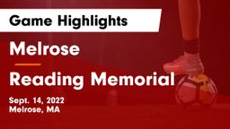 Melrose  vs Reading Memorial  Game Highlights - Sept. 14, 2022