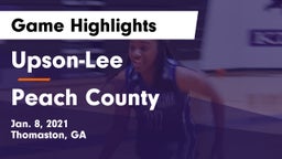 Upson-Lee  vs Peach County  Game Highlights - Jan. 8, 2021