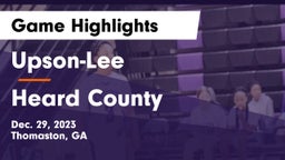 Upson-Lee  vs Heard County  Game Highlights - Dec. 29, 2023
