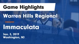 Warren Hills Regional  vs Immaculata  Game Highlights - Jan. 3, 2019