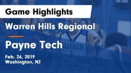 Warren Hills Regional  vs Payne Tech Game Highlights - Feb. 26, 2019