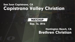 Matchup: Capistrano Valley Ch vs. Brethren Christian  2016