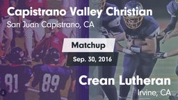Matchup: Capistrano Valley Ch vs. Crean Lutheran  2016