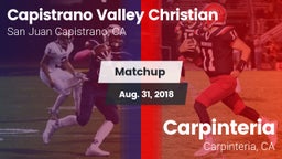 Matchup: Capistrano Valley Ch vs. Carpinteria  2018