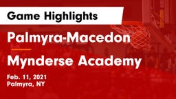 Palmyra-Macedon  vs Mynderse Academy Game Highlights - Feb. 11, 2021