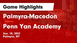Palmyra-Macedon  vs Penn Yan Academy  Game Highlights - Jan. 18, 2022