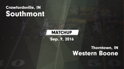 Matchup: Southmont High vs. Western Boone  2016