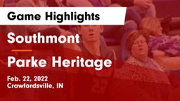 Southmont  vs Parke Heritage  Game Highlights - Feb. 22, 2022